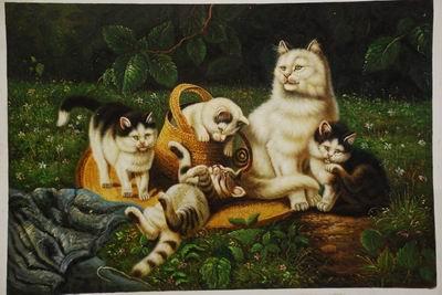 unknow artist cats 034 China oil painting art